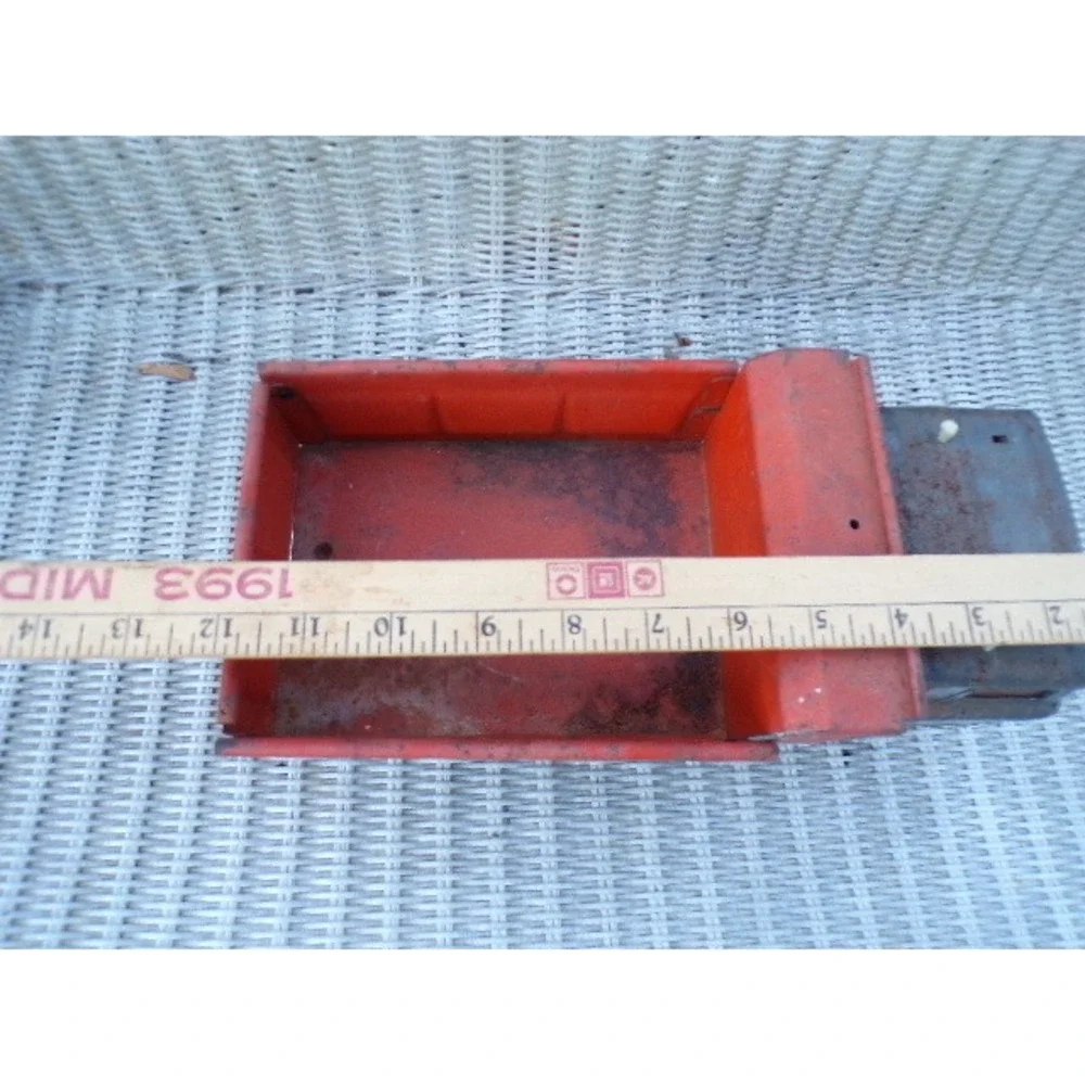 Vintage Pressed Steel International Dump‎ Truck Toy Red Orange Gray 98 Dumpster